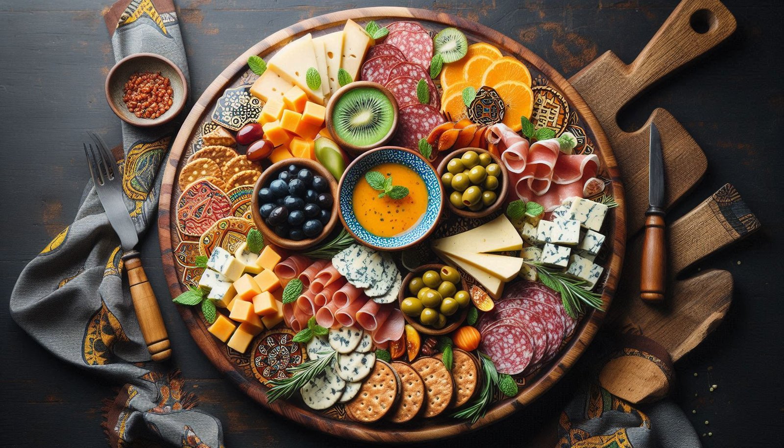 Jeuhn Designer-9 The Most African Charcuterie Board: Fruits, Crackers, and More  